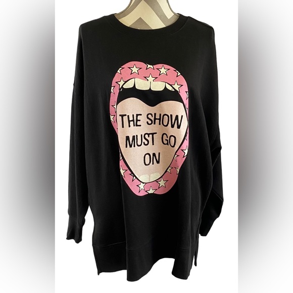 Cabana By Crown & Ivy Womens Black Knit Pullover Sweatshirt Sz L Soft - Picture 1 of 6